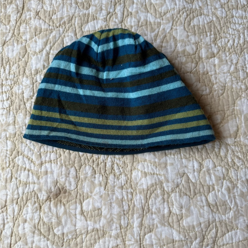 Smartwool Green and Blue Patterned Reversible Beanie - Picture 2 of 3